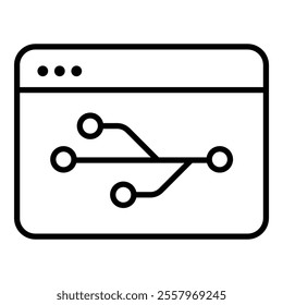 Version control round line vector icon with editable stroke