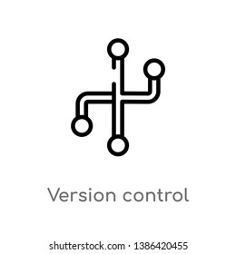 version control vector line icon. Simple element illustration. version control outline icon from technology concept. Can be used for web and mobile