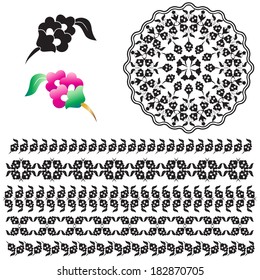 Versions of Ottoman decorative arts, abstract flowers