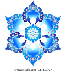 Versions of Ottoman decorative arts, abstract flowers