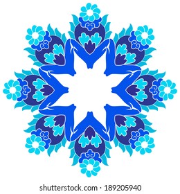 Versions of Ottoman decorative arts, abstract flowers