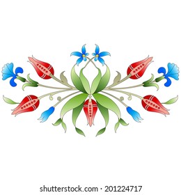 Versions of Ottoman decorative arts, abstract flowers