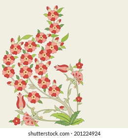 Versions of Ottoman decorative arts, abstract flowers