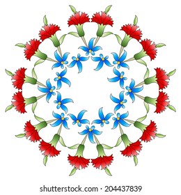Versions of Ottoman decorative arts, abstract flowers