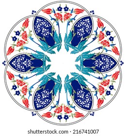 Versions of Ottoman decorative arts, abstract flowers