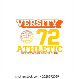 versity 72 athletic streetwear denim club vintage style