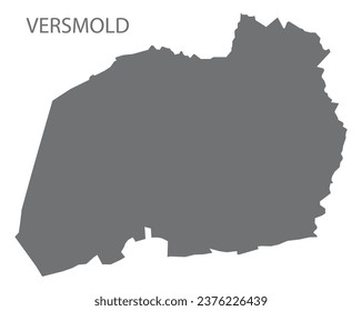 Versmold German city map grey illustration silhouette shape