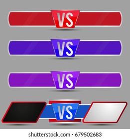Versus 3D Logo. Set VS Vector Letters Illustration.