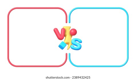 Comparado con el estilo 3D sobre fondo blanco. Titular de batalla contra V con relámpago. Icono de juego. Ilustración del vector