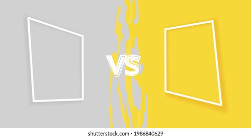 Versus Abstract Comparison Blank. Vs Screen Template With Divider.