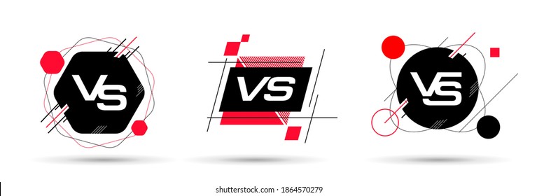 versus abstract logo shape design. vs letter for sports competition. vs design fighting, football, hockey. versus element online esports games battle, match. vector illustration