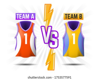 Versus fondo con camisas de baloncesto