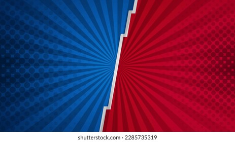 Versus background with blue red for game, battle, challenge, fight, competition, contest, team, boxing, championship, clash, combat, tournament, conflict, duel, MMA, football