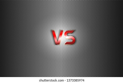 Versus background. Red metal letters logo on lattice background.