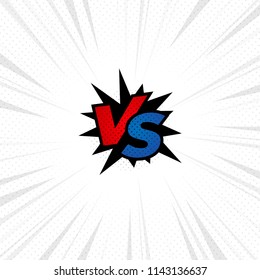 versus background template with retro style and white halftone comic effect design vector eps.10