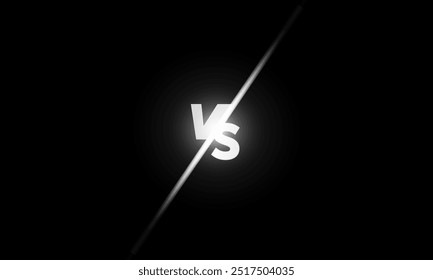 Versus fundo com efeito de trovoada. Tela VS para jogos de esporte, jogo, torneio, artes marciais, bandeira de esporte. relâmpago com flashes de luz. Iluminação vetorial