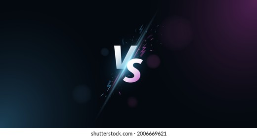 Versus background. VS screen for sport games, match, tournament, e-sports competitions, martial arts, fight battles. Light effect with cartoon lightning. Game concept. Vector illustration