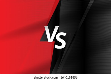 Versus background. VS sport competition poster for game, fight and battle. Concept with black and red side. Flat vector illustration EPS10