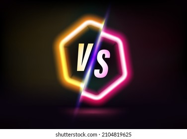 Contra el concepto de pancarta. Logo brillante con letras VS