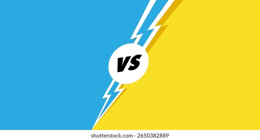 Versus banner modern style blue yellow color background