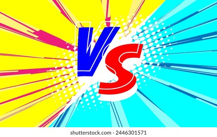 Versus banner on Pop Art Dotted Background
