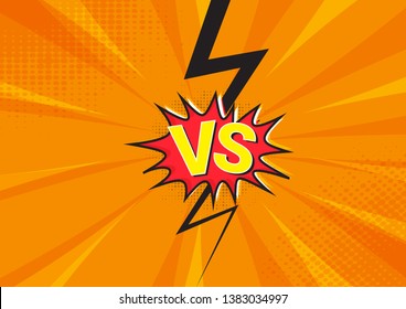 versus banner template in comic stlye Vector Illustration.