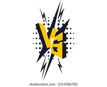 Gegen Banner. VS. Spielschlacht auf isoliertem weißem Hintergrund. Vektorgrafik-Vorlage, Hintergrund und Poster.