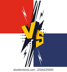 Versus banner. VS. Batalla de juego sobre fondo blanco aislado. Plantilla de ilustración de vectores, fondo y afiche.