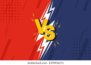 Versus banner. VS. Game battle separation of two color, red and blue. Vector illustration template, background and poster.