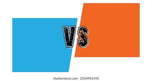 Versus banner. VS. Game battle separation of two color, red and blue. Comics book colorful competition poste. Versus logo vs letters for sports and fight competition. Vector Illustration