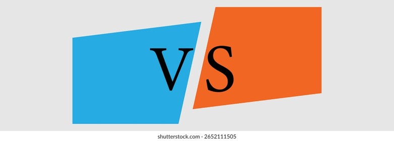 Versus banner. VS. Jogo de batalha de separação de duas cores, vermelho e azul. Quadrinhos de livros coloridos. Logotipo Versus vs letras para esportes e competição de luta. Ilustração de vetor