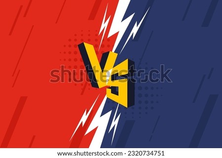 Versus banner. VS. Game battle separation of two color, red and blue. Vector illustration template, background and poster.
