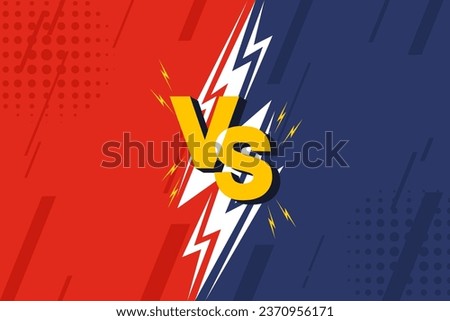 Versus banner. VS. Game battle separation of two color, red and blue. Vector illustration template, background and poster.