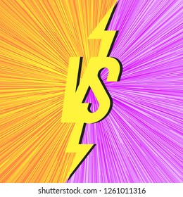 Versus banner with vs sign on cyan pink background for match game, for battle, sport, competition, contest, announcement of two fighters. Modern VS concept. Vector 10 eps