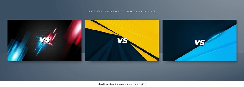 Versus battle banner concept, fight night, boxing and other competitions. Versus illustration image blank template with sparks, flying coals, smoke, mesh netting and letters VS. Versus battle