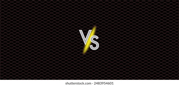 Versus battle banner concept MMA, fight night, boxing and other competitions. Versus illustration image blank template with sparks, flying coals, smoke, mesh netting and letters VS. Versus battle.