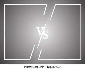 Versus battle, business confrontation screen frames and vs logo vector illustration. Battle banner match, vs letters competition confrontation