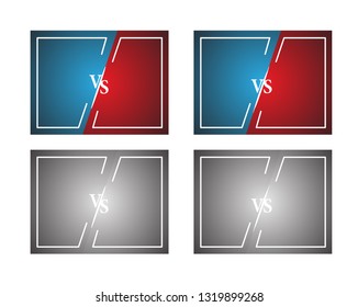 Versus battle, business confrontation screen frames and vs logo vector illustration. Battle banner match, vs letters competition confrontation