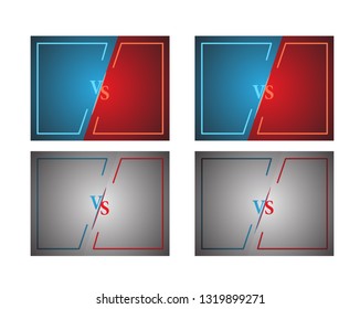 Versus battle, business confrontation screen frames and vs logo vector illustration. Battle banner match, vs letters competition confrontation