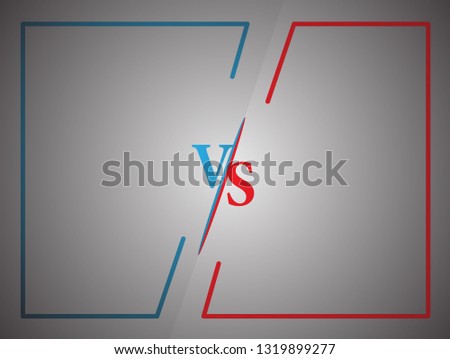 Versus battle, business confrontation screen frames and vs logo vector illustration. Battle banner match, vs letters competition confrontation