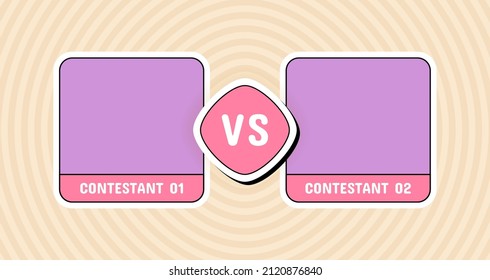 Versus battle colorful background in retro style. Vs battle headline. Competitions between contestants, fighters or teams. Vector illustration graphic design.