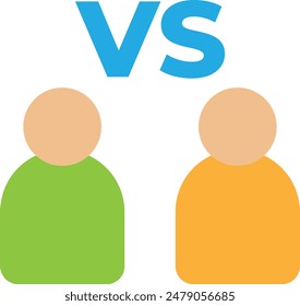Icono de la competencia contra la batalla Ilustración plana de Vector