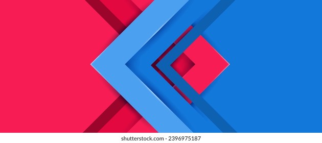 Versus battle concept background. Gaming competition between fighters or teams. Blank template with color-separated halves in red and blue. Flat comic style. Vector illustration. 