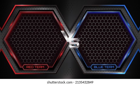 Versus battle fighting realistic 3d screen banner with modern logo. Dark Versus Battle. MMA concept - Fight night, MMA, boxing, wrestling, Thai boxing.