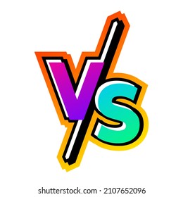 versus battle purple cyan color with orange yellow shadow