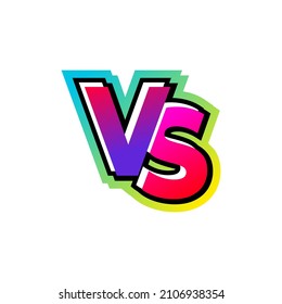 versus battle purple pink color with cyan yellow shadow