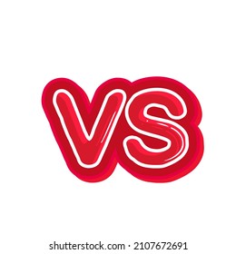 versus battle red color with red shadow