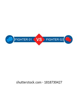 Vector de plantilla de batalla contra batalla. Pelea con guantes de boxeo. icono de VS para juego