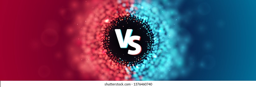 Versus battle template vector illustration. VS letters on blurred effect background. Web banner template