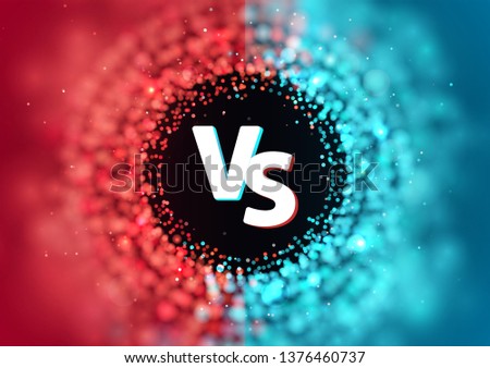 Versus battle template vector illustration. VS letters on blurred effect background card